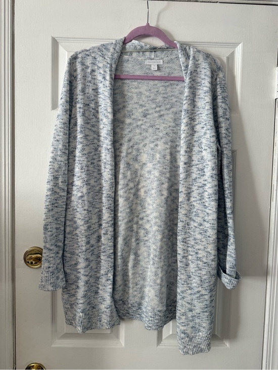 Charter Club Sweaters - Charter Club Open-Front Heathered Blue  Cardigan